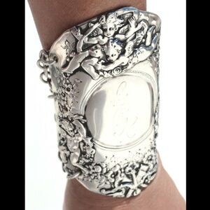 Antique Tiffany Sterling Silver Cherub Bracelet